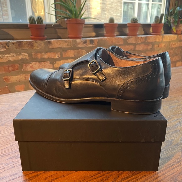 Double Monk Strap Black Leather Shoes (Mens 11) main image 5